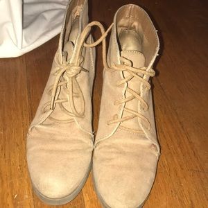 Tan heel booties
